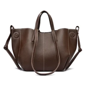 modern brown grace leather shoulder bag
