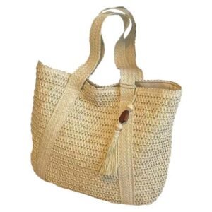 large capacity woven summer shoulder bag